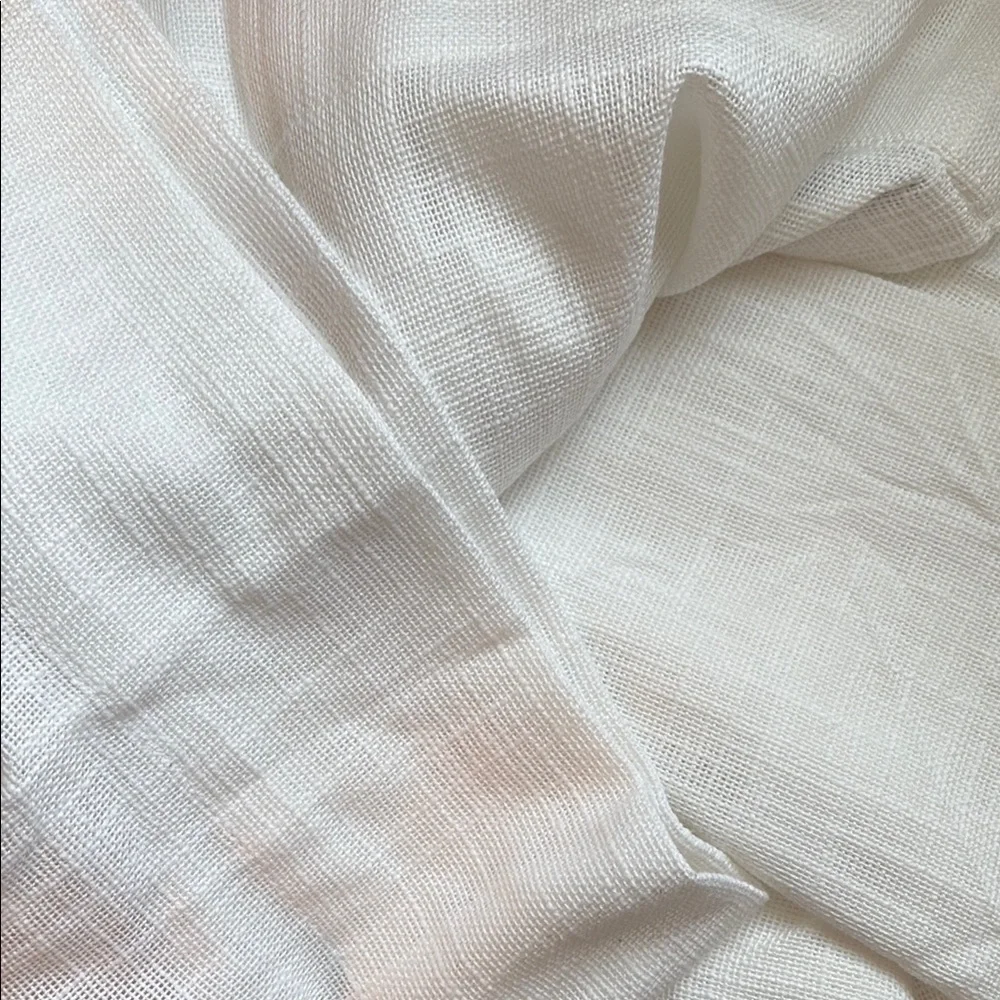QUINCE Cotton Sheer Curtain Set 2 Panels White 48x108